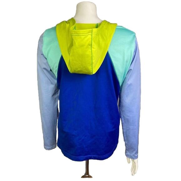 Title Nine hoodie sweatshirt Small colorblock performance colorful blue - Picture 2 of 10